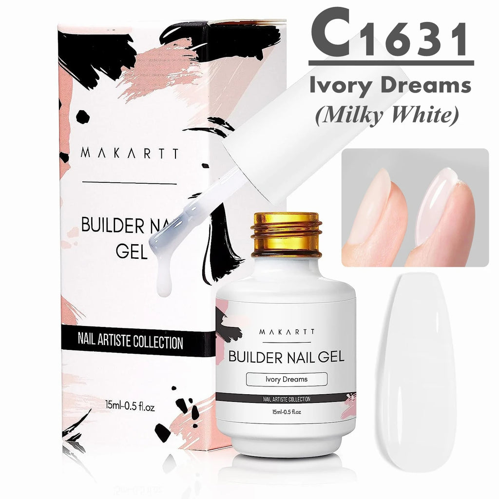 Builder Nail Gel, 7-in-One Clear Builder for Nails, LED Lamp Cured Rubber Base Gel Polish Coat Strengthener Thickening Extension