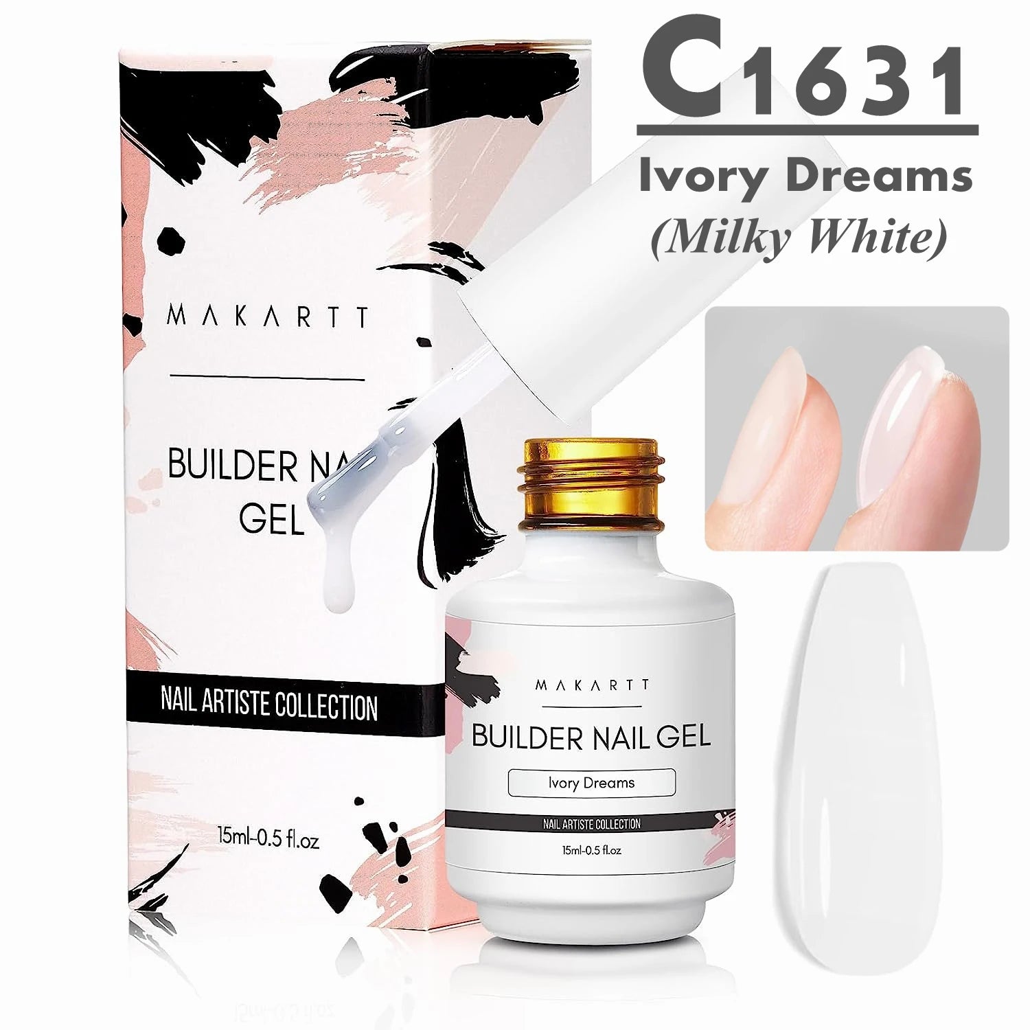 Builder Nail Gel, 7-in-One Clear Builder for Nails, LED Lamp Cured Rubber Base Gel Polish Coat Strengthener Thickening Extension