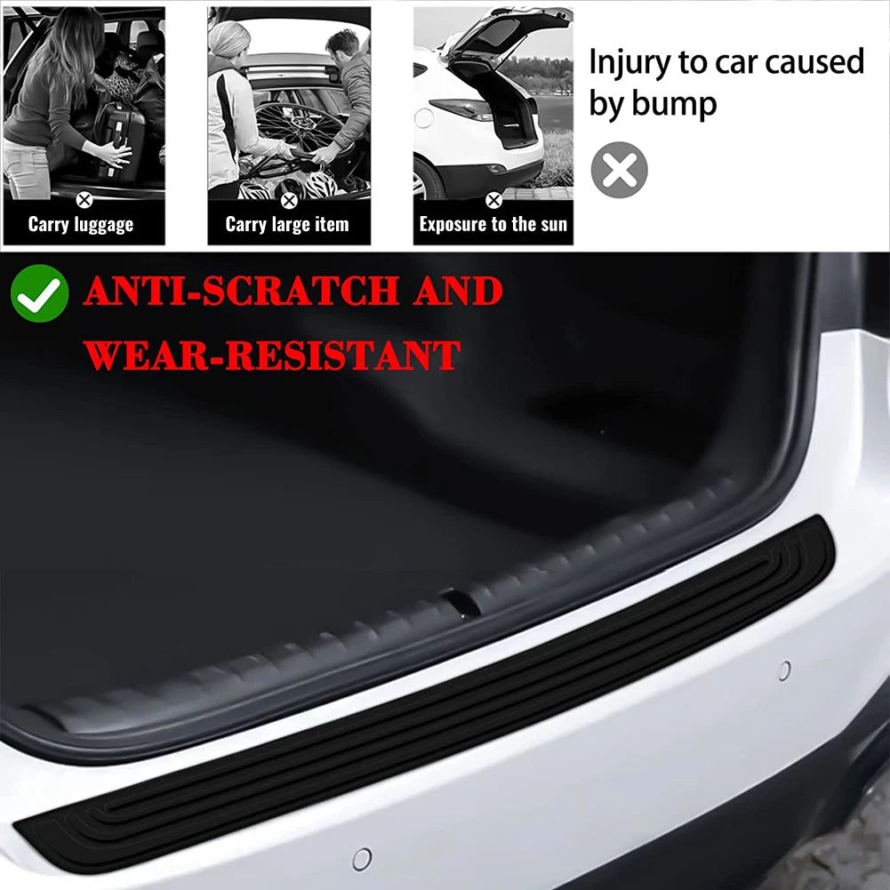 Universal Car Trunk Door Guard Strips Sill Plate Protector Rear Bumper Guard Rubber Mouldings Pad Trim Cover Strip Car Styling