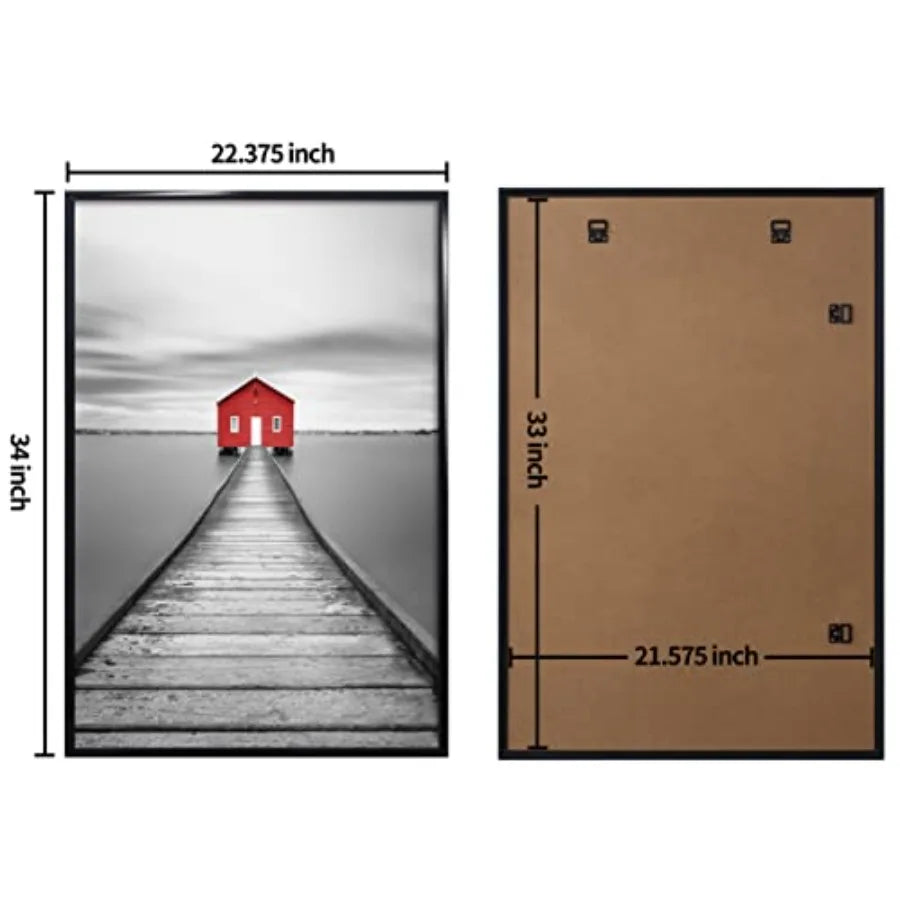 22.375 x 34 Poster Frame 3 Pack Black Picture Frame for Horizontal or Vertical Wall Mounting Sturdy and Scratch-proof