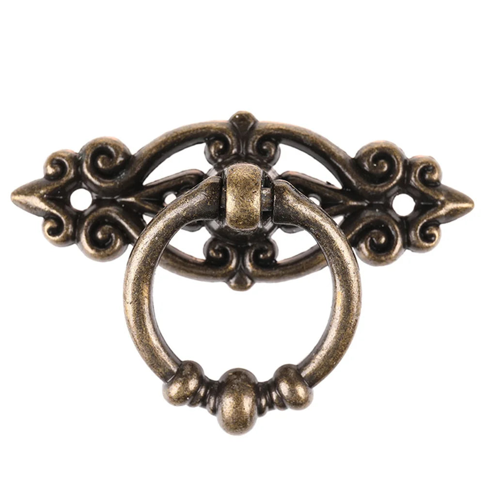 Cabinet Retro Handle Door Antique Alloy Handle Drawer Pull Ring Wood Case Handle Hanging Ring For Home Furniture DIY Decoraction