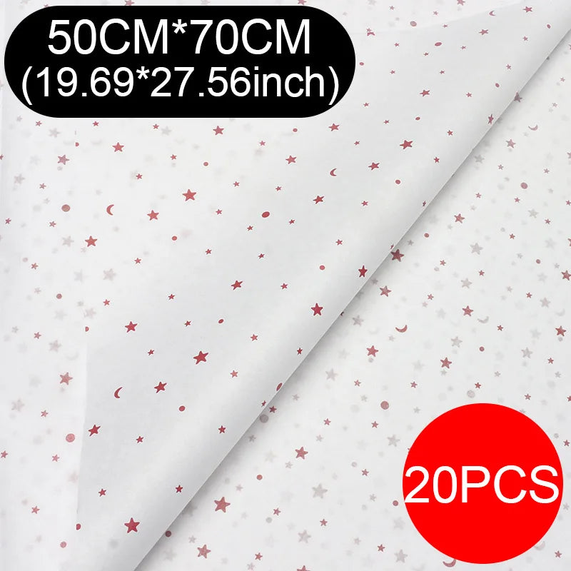 20pcs sheet Cotton Bouquet Flower Wrapping Paper Star Moon Sydney Paper Wrapping Paper Flower Wrapping Paper Cake Baking Gift
