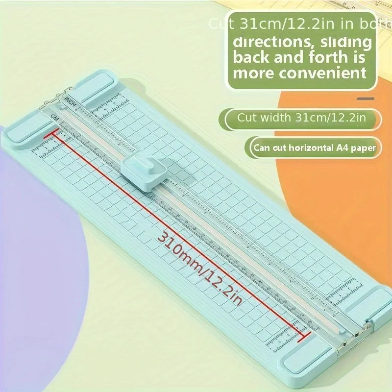 1pc Manual 4-in-1 Bidirectional Paper Cutter with 4 Blades -  Portable Office School Home Use, Precision Cutting Tool