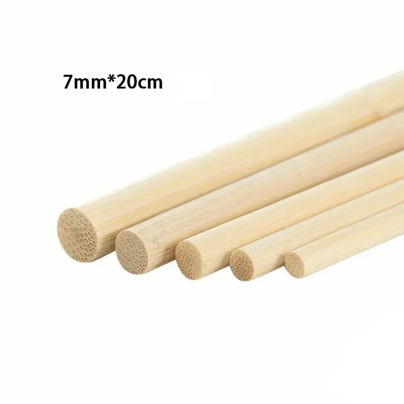 10-60pcs Small Bamboo Stick Diameter 4mm/6mm/7mm/8mm/Length 20/30cm DIY Handmade Building Model Materials Wood