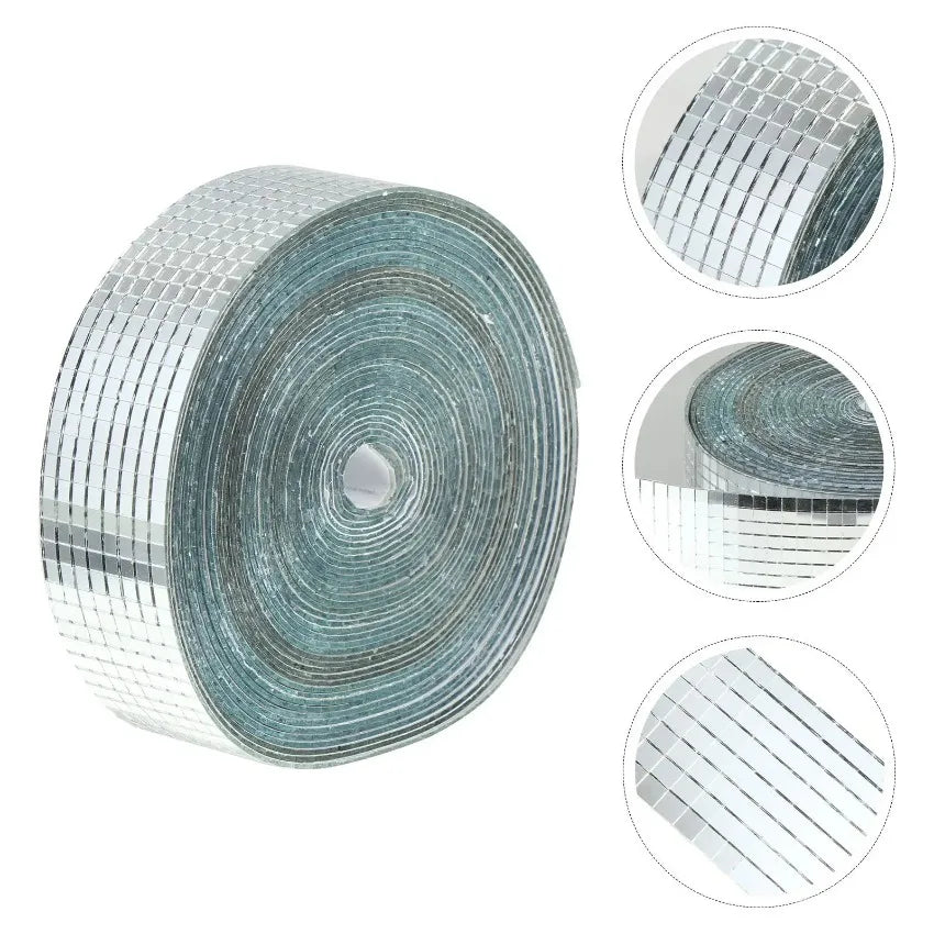Mosaic Mirror Tiles Stickers Tile Square Wall Sticker Stick Mini Border 3D Self Peel Adhesive Backsplash Kitchen Disco Mirrors