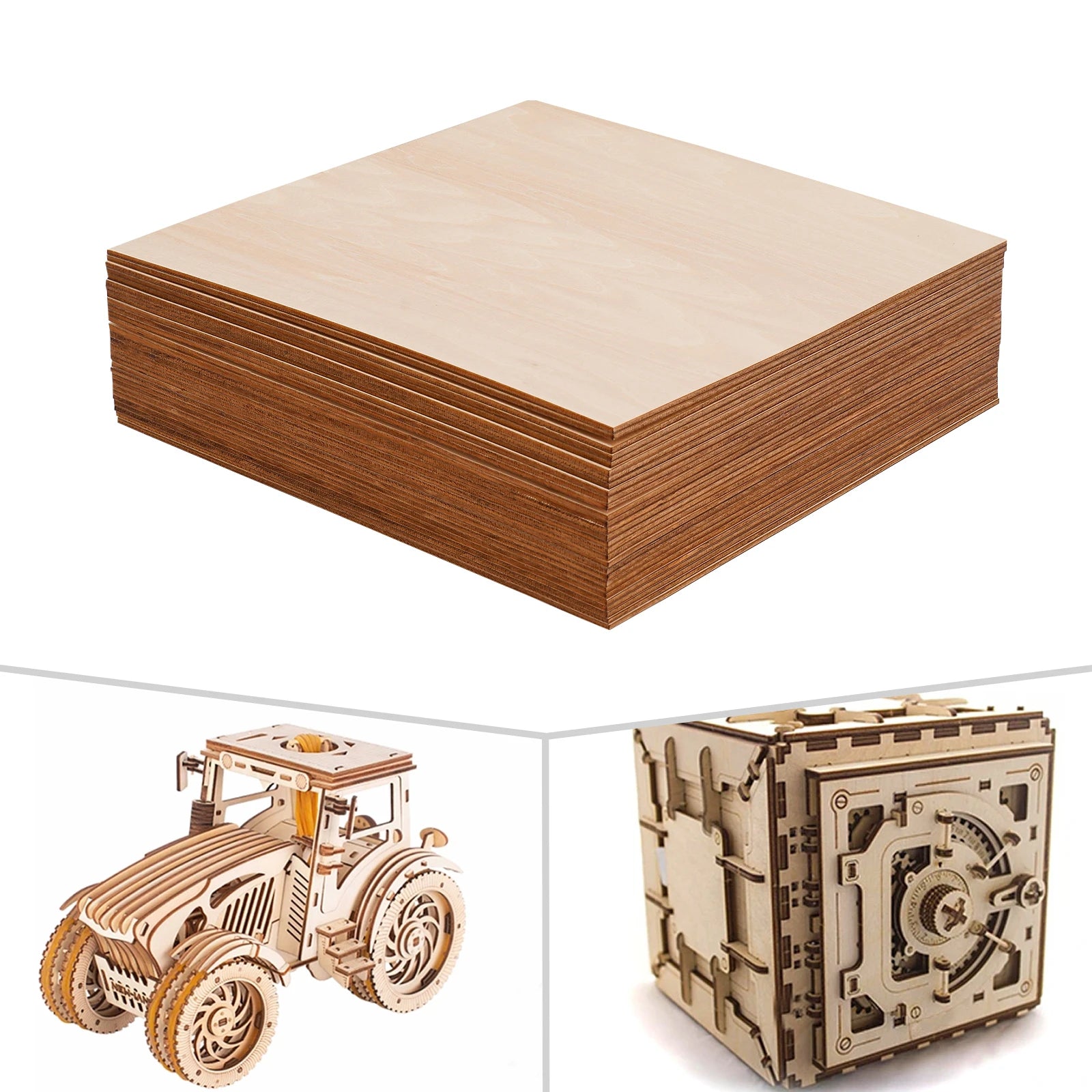 30PCS 30x30cm Basswood Sheets, 3mm Thick DIY Wood Boards, Rectangle Blank Wooden for Crafts, Laser Engraving, Home Decor