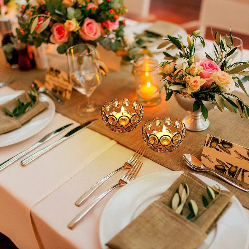 20 Pieces Tea Light Candle Holders, Crystal Bowl Candle Holders, Wedding Party Table Decorations, Halloween and Christmas Decora
