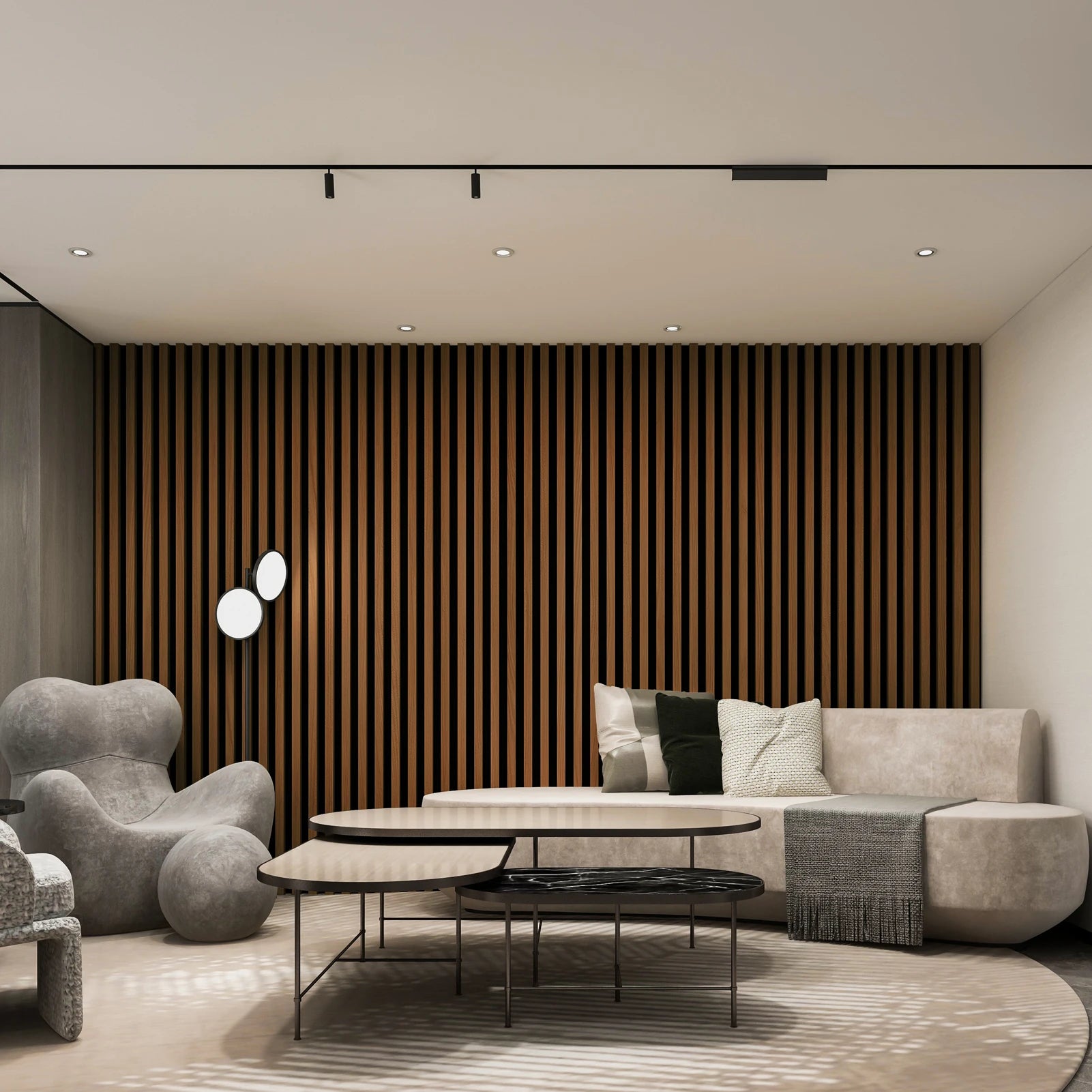 Art3d  4-Panels, Textured Wood-Look 3D Wall & Ceiling Tiles Noise Insulating MDF Grille Design,Acoustic Panels, 24" x 12"