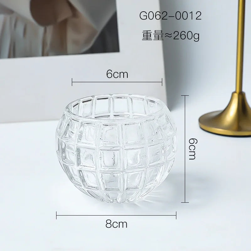 Nordic spherical pumpkin lamp thickened glass candle holder bar candlelight dinner home decorative ornaments craft gifts