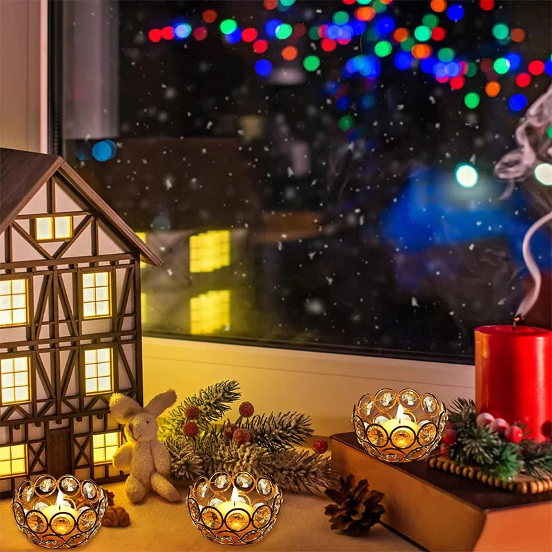 20 Pieces Tea Light Candle Holders, Crystal Bowl Candle Holders, Wedding Party Table Decorations, Halloween and Christmas Decora