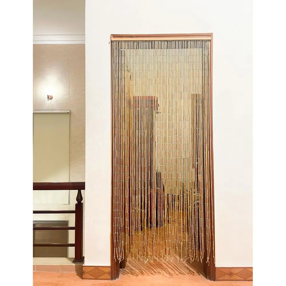 Elegant Bamboo Bead Curtains for Doors, Natural Privacy Dividers, Stylish and Easy to Install