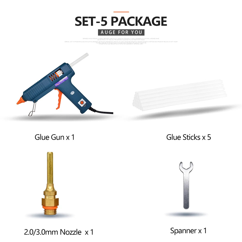 150w Hot Glue Gun, 8 Combinations, Adjustable Temperature, Suitable For Craft Repair Diy Use 11mm Glue Stick Purecopper Nozzle