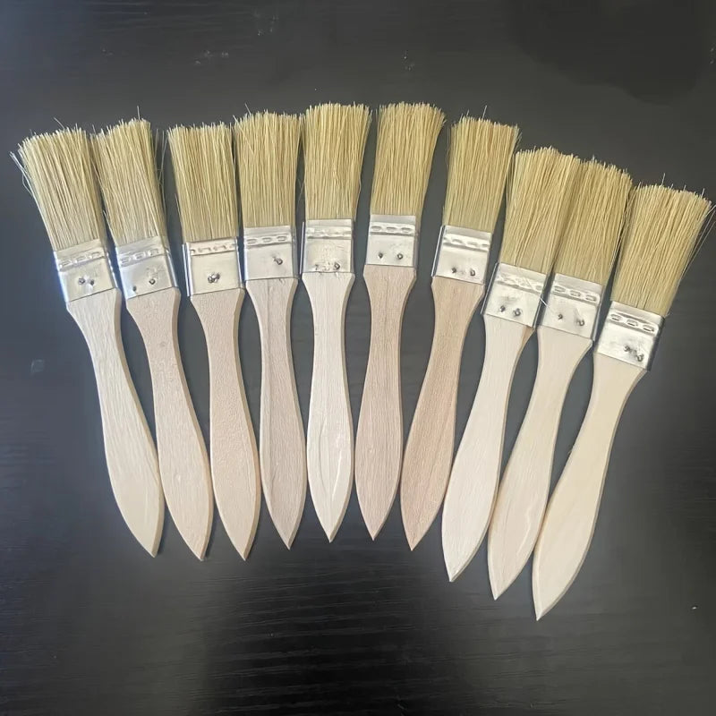 10/20pcs Bristle Paint Brush, Flat Bristle Brush, Suitable for Art, Handwork, Gesso, Painting, Dyeing, Varnish