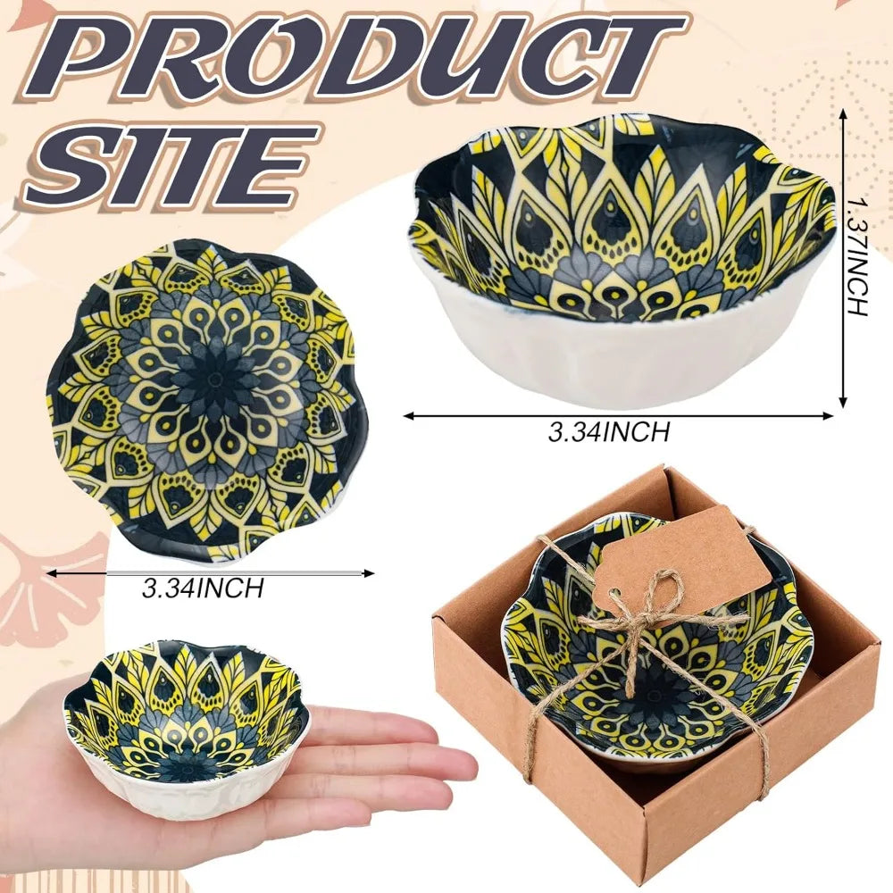 Mexican Wedding Favors for Guests Bulk 3.3 Inches Small Ceramic Bowl Mexican Salsa Bowl Dipping Boho Pottery Dishes for Bridal S