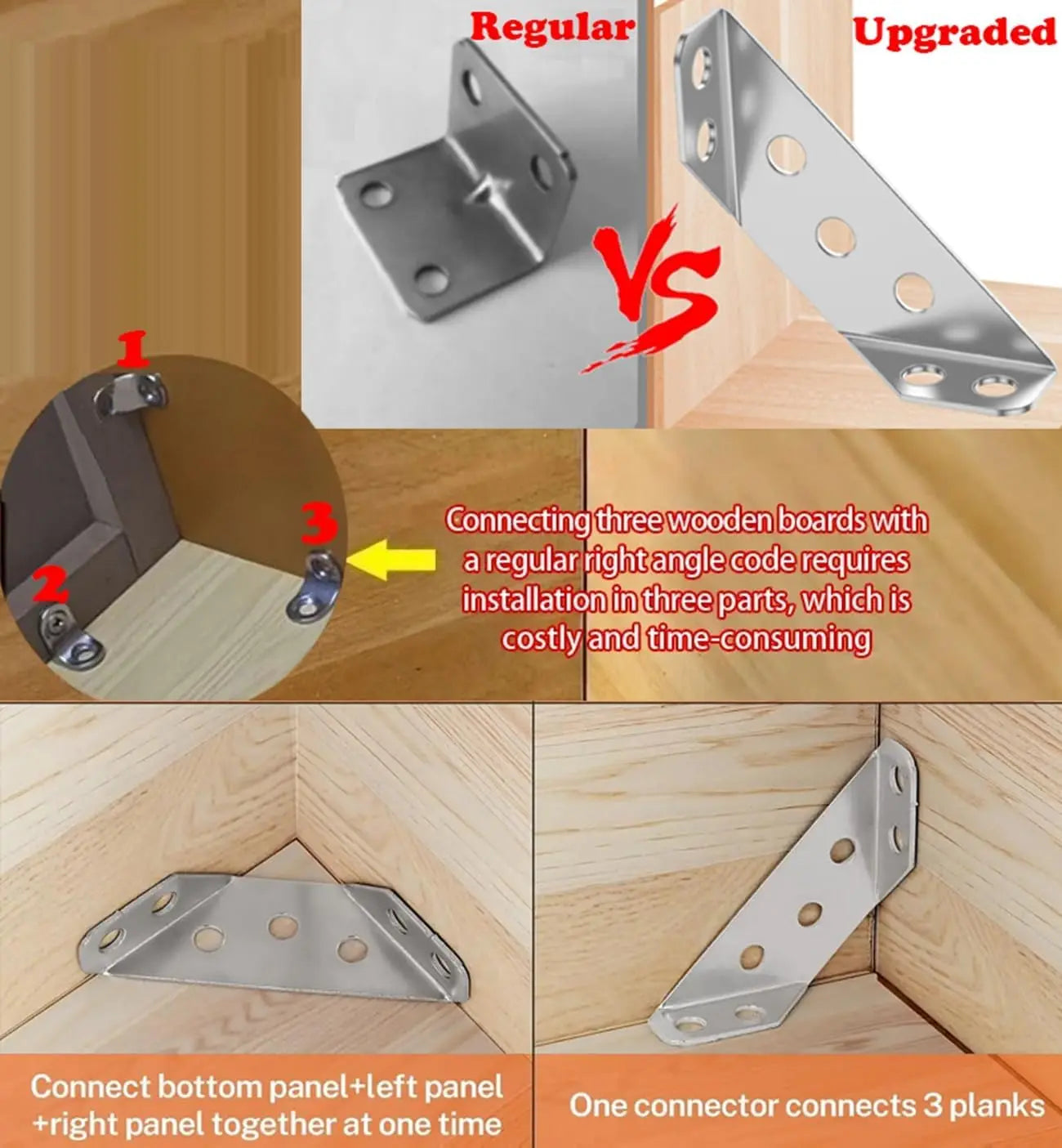 20PCS Stainless Steel L Brackets for Wood Furniture, Shelves, Tables, Cabinets - Universal Corner Connectors