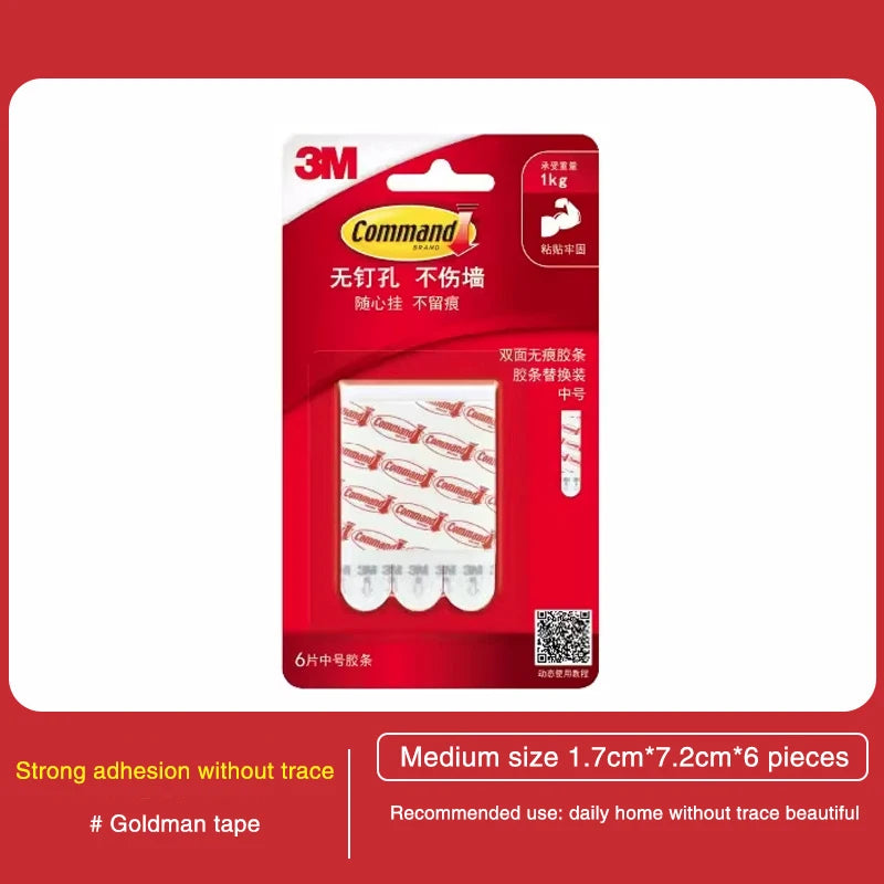3M Command Tape Non Marking Adhesive Strip Double Sided Adhesive High Viscosity Adhesive Non Punching Strong Fixing Sheet