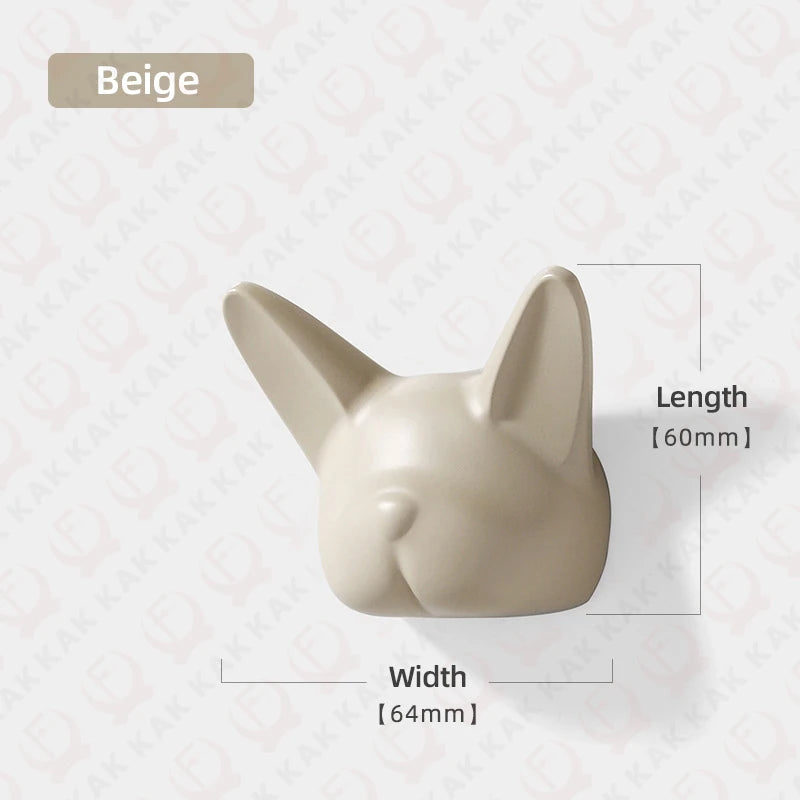 KAK Bulldog Design Wall Hanging Hooks Coat Hook Bag Hat Rack Rackers Zinc Alloy Wall Decorations for Kis Hardware Fittings