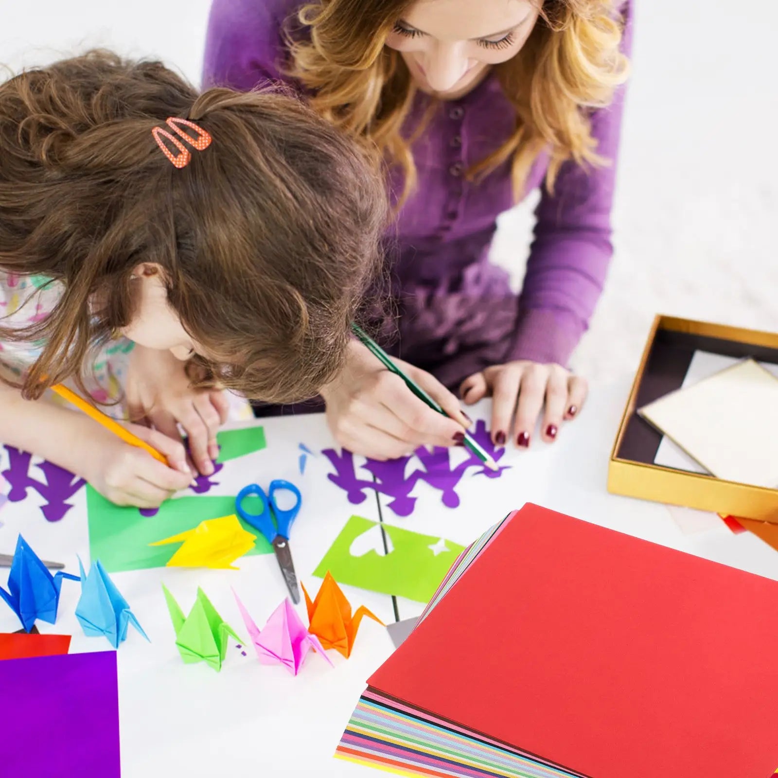 100 Sheets Colored Papers Cardstock Thick Craft Supplies Pastel Color Paper Projects Greeting Cards Scrapbooks Decorations