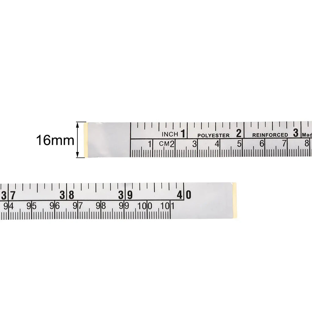 2pcs Self-Adhesive Measuring Tape with Fractions 40 Inches 100cm Workbench Ruler, Peel and Stick Measure Tape for Woodworking