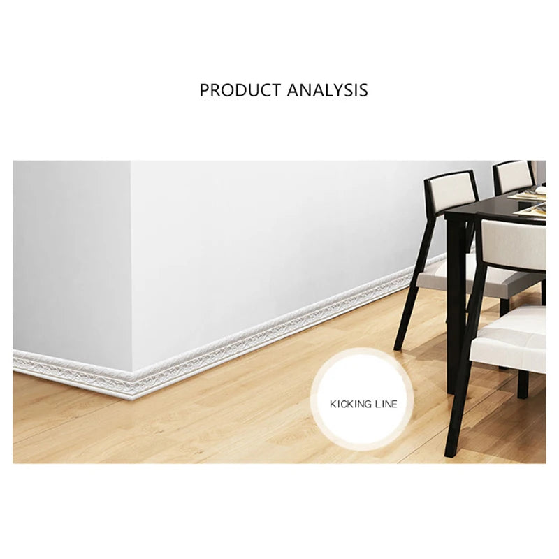 3D Self-adhesive Waist Line Wall Stickers 230cm DIY Background Wall Border Skirting Line Stickers Waterproof Strip Stickers