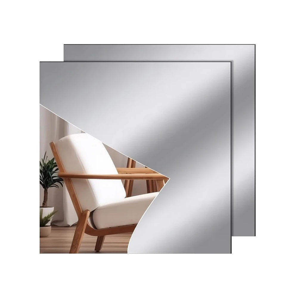 3D Mirror Wall Sticker DIY Square Acrylic Decal 2mm Full Body Wall Mirror Stickers for Bedroom Living Room Home Decor 2/4pcs