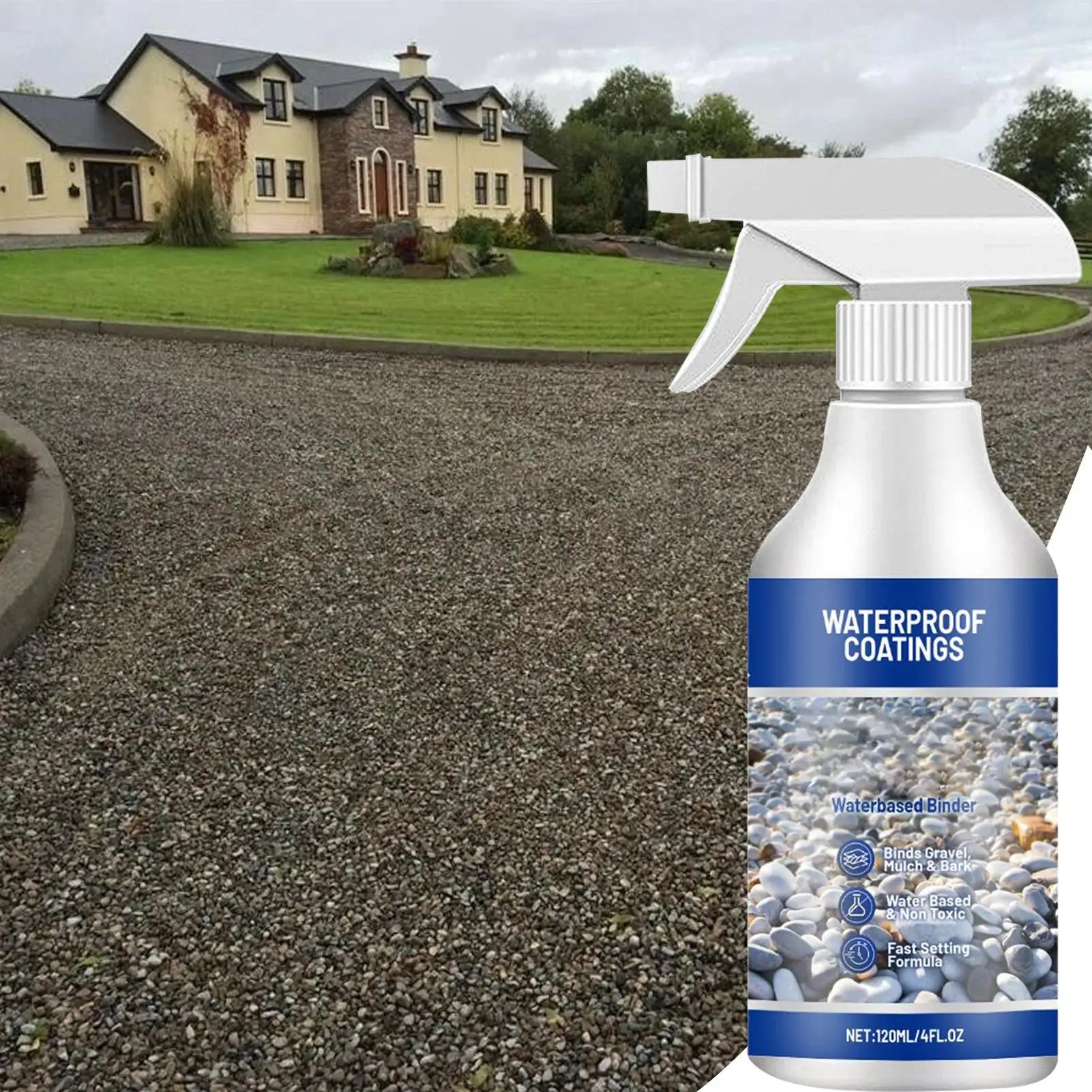 120ml Gravel Glue For Landscaping Landscape Rock Glue Sealer Adhesive Stabilizer Waterproof Fast Drying Spray For Outdoor Yard