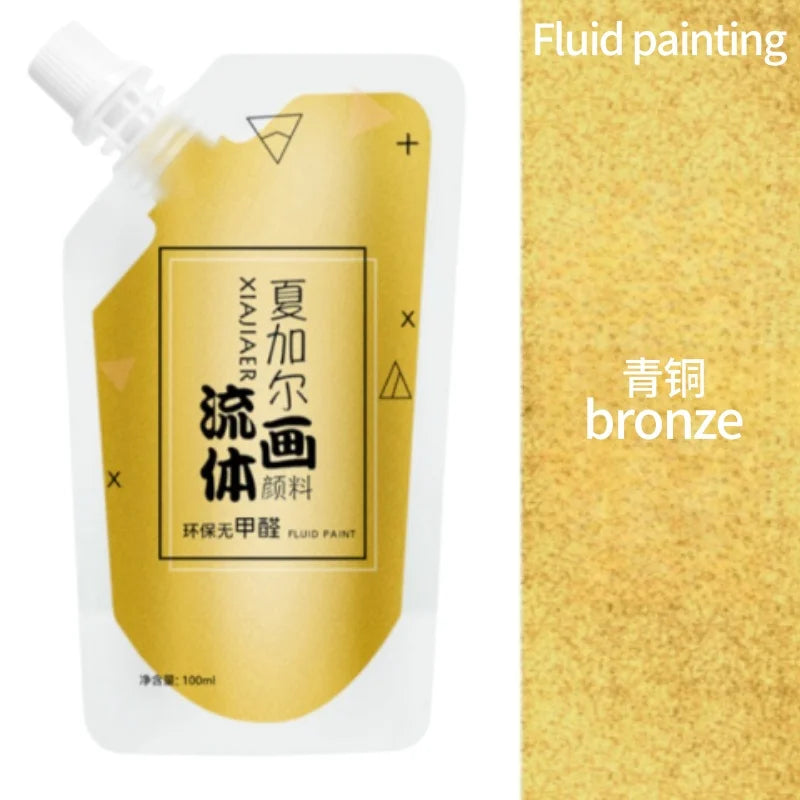 100ml/ Multi-colour xiajiaer Fluid Paint Acrylic paint Bag Violent Bear DIY decorative painting liquid liquid dye