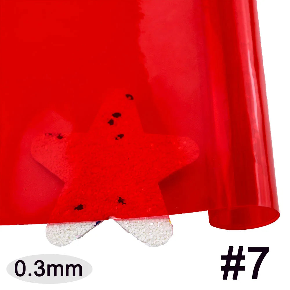 30x120cm Roll Pink Red Orange Blue Clear Transparente PVC Fabric Vinyl Soft Glass Cloth Waterproof For Handbag DIY PV050