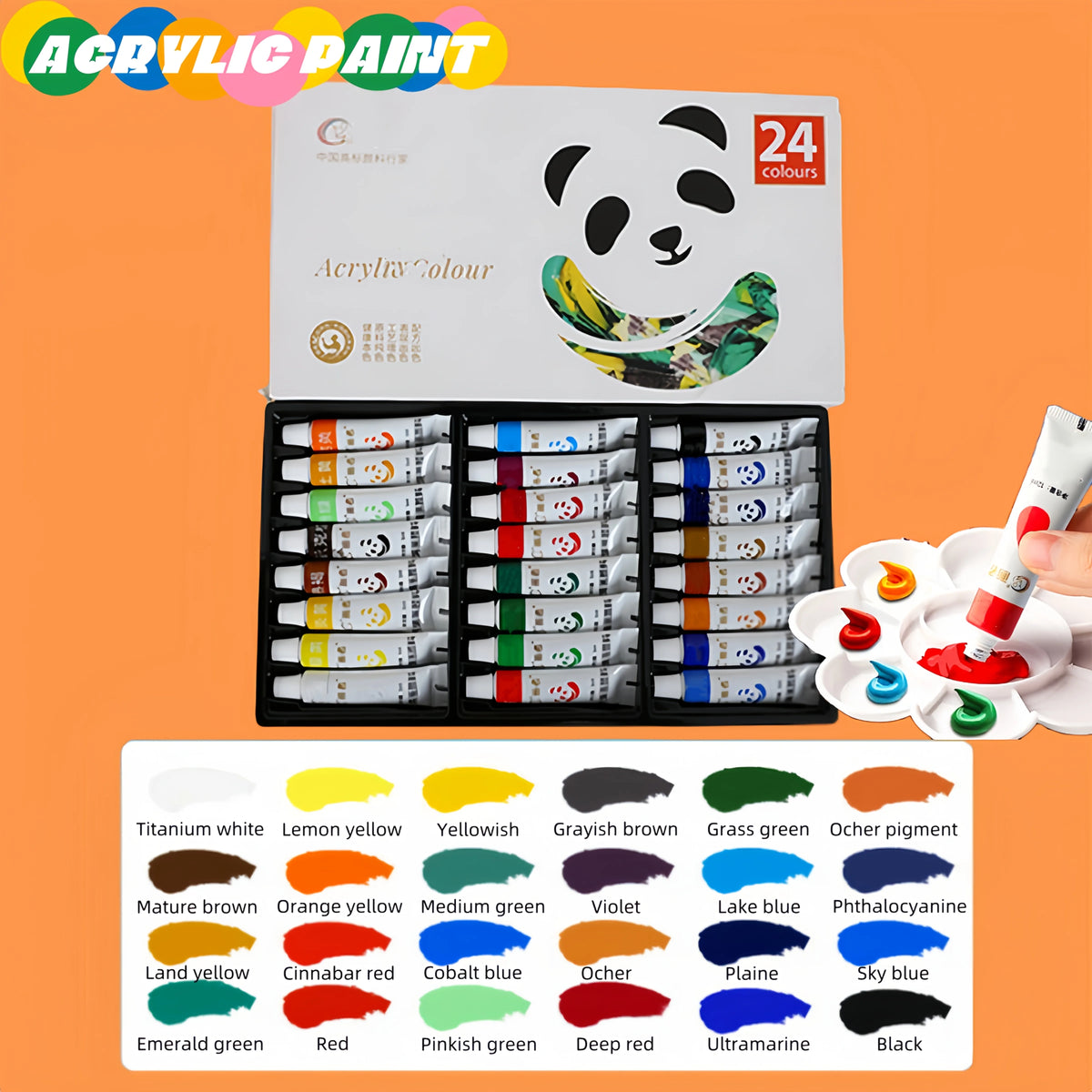 12/18/24 Colours Acrylic Paint Set Waterproof Painting Colour Multicolour Acrylics Pigments DIY Hand Painted Glass Paint Set