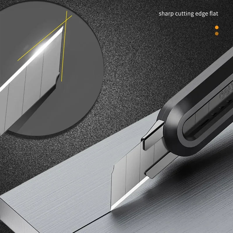 Deli Utility Knife Portable Pocket Box Cutter Retractable Paper нож 18MM 9MM Metal Blade for Office School Stationery Supplies