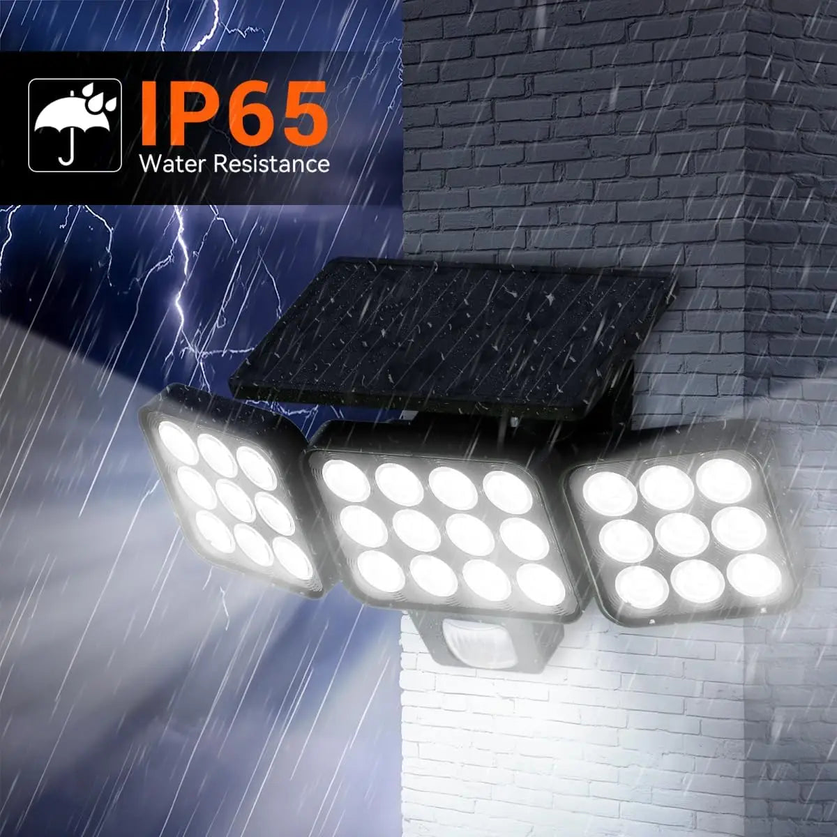 Solar Flood Light Outdoor 4 Pack, 3500LM Bright Motion Sensor Waterproof LED Security Spot Light for Yard
