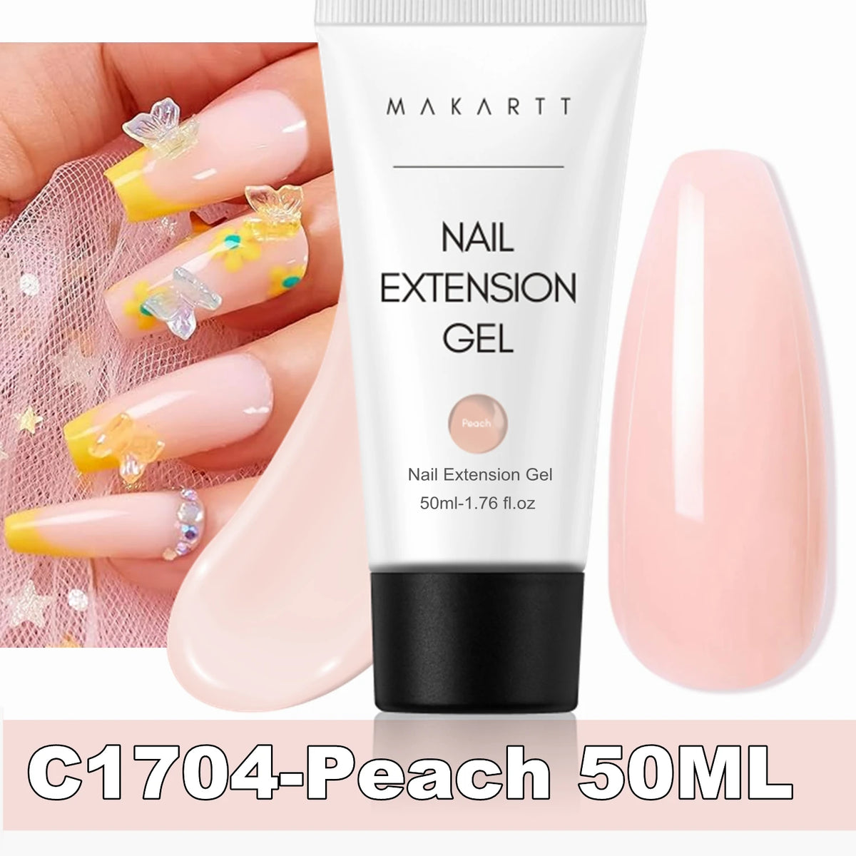 Makartt Poly Nail Extension Gel for Nails ,Clear Pink Builder & Sculting Soak Off Hard Gel for Strong Natural Look for Beginer