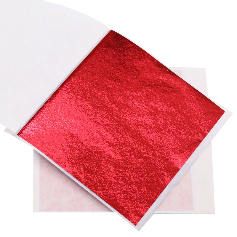 100pcs/10colors sheet  Pink Gold Leaf Imitation Sliver Foil Papers DIY Art Crafts Design packaging material Food decoration