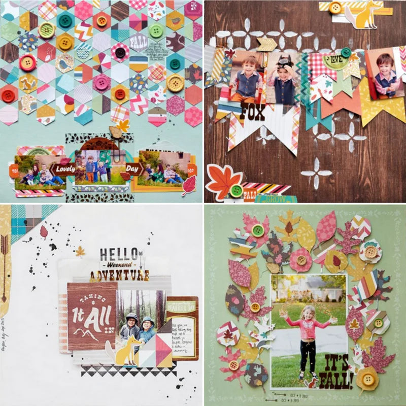 12 Sheet Scrapbooking Paper 15x15cm, Christmas Journal Planner Paper Pad Cardstock Backgrounds Card for DIY Art Craft Decoration