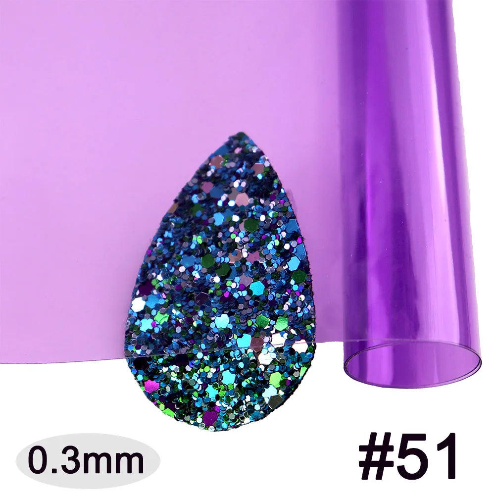 30x120cm Roll Pink Red Orange Blue Clear Transparente PVC Fabric Vinyl Soft Glass Cloth Waterproof For Handbag DIY PV050