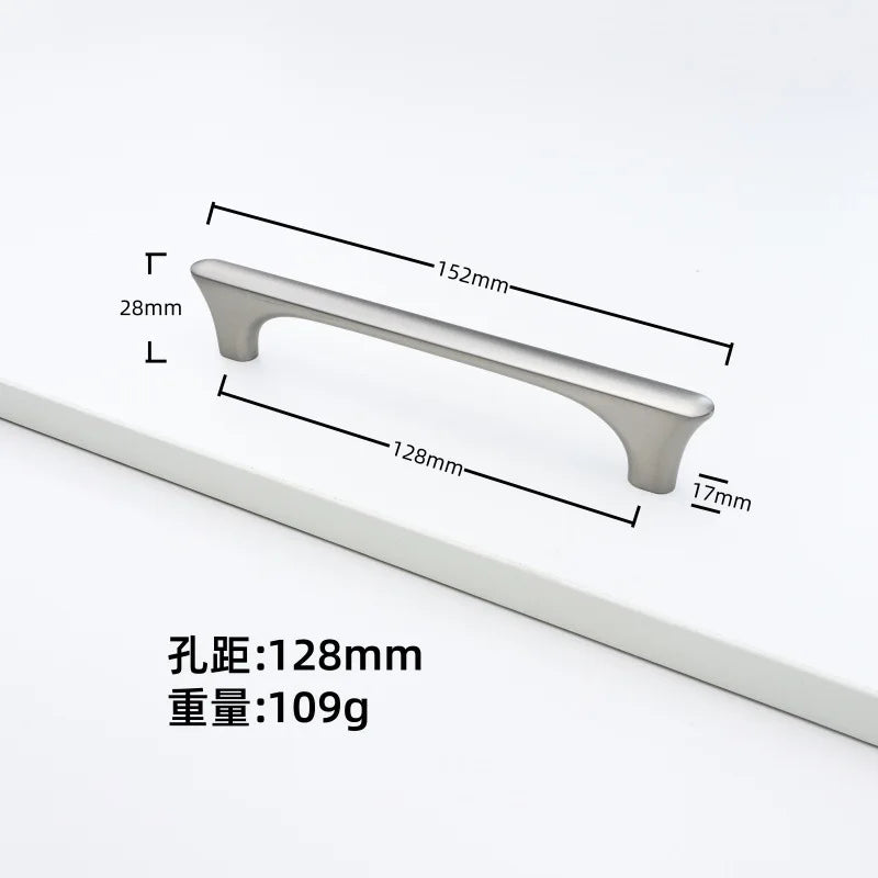 Nickel Brushed Kitchen Cabinet Pulls Silver Wardrobe Drawer Handles Zinc Alloy Single Hole Knobs Modern Furniture Door Handles
