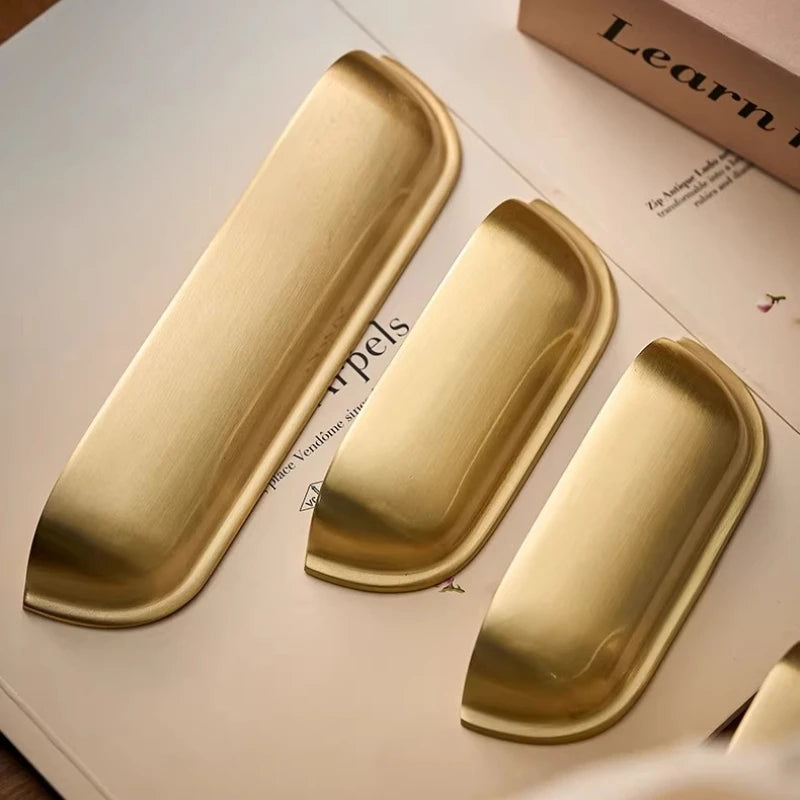 Bedroom Wardrobe Kitchen Drawer Shoe Cabinet Door Handle Gold Shell Shape Brass Handle Furniture Knob Handware Decorative Handle