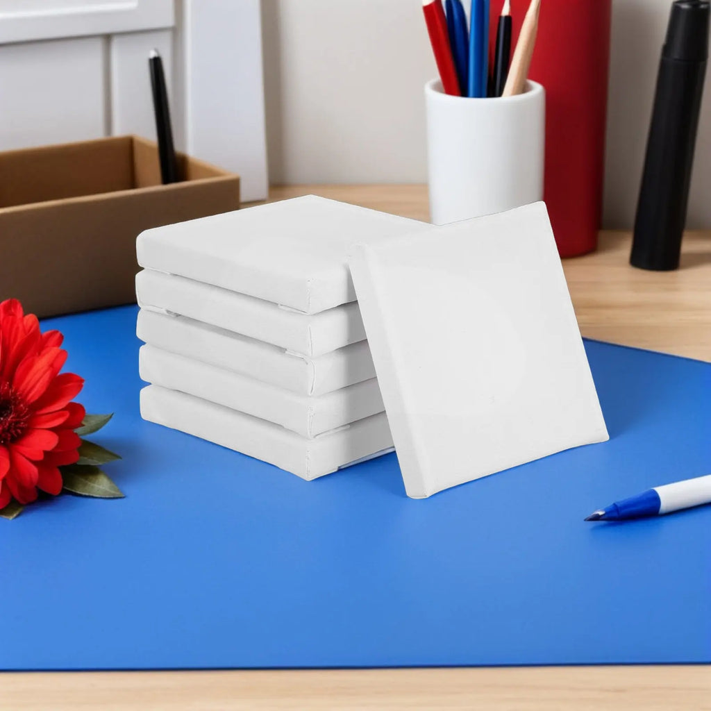 15Pcs 10x10cm Mini Canvas Panels for Painting Cotton Square Plain Canvas Boards Bulk Set Small Art DIY Home Office Studio Wall