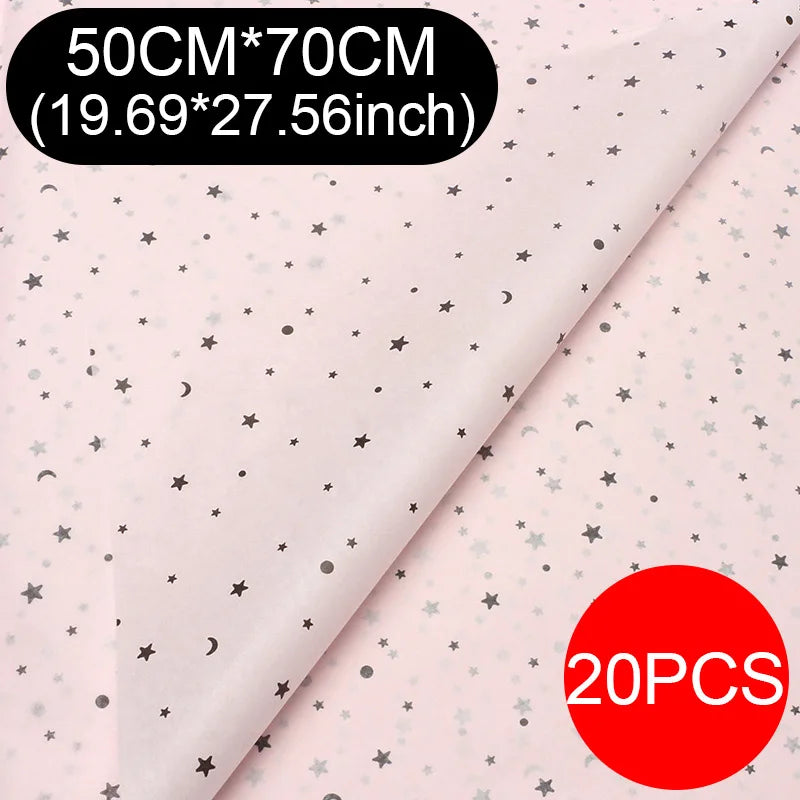 20pcs sheet Cotton Bouquet Flower Wrapping Paper Star Moon Sydney Paper Wrapping Paper Flower Wrapping Paper Cake Baking Gift