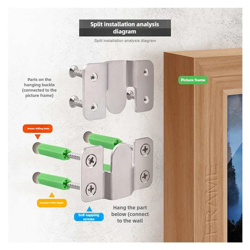 Folding Table Wall Shelves Floating Wall Shelves Stainless Steel Hanging Buckle Flush Mount Hanger Furniture Interlock Bracket