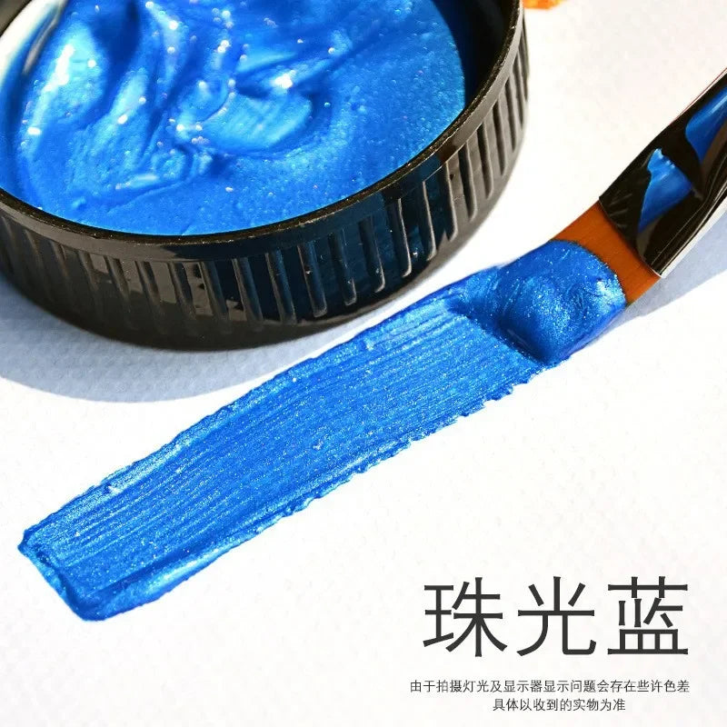 60/100ml Golden Acrylic Paint Metal Pearlescent Hand-painted Gypsum Glue Waterproof and Non-fading DIY Painted Paint