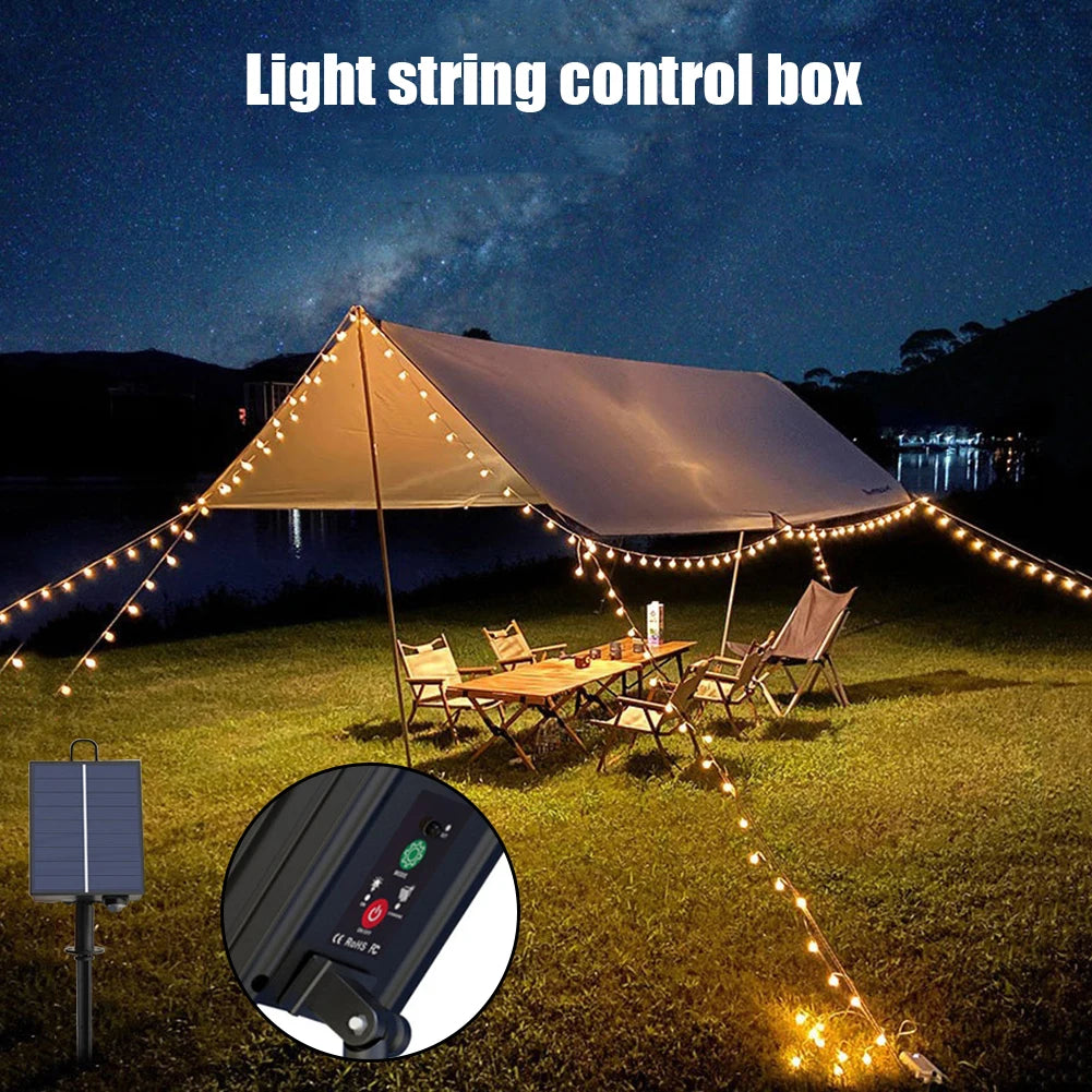 Solar Battery Box Outdoor Indoor LED String Lamp Panel Controller with Remote