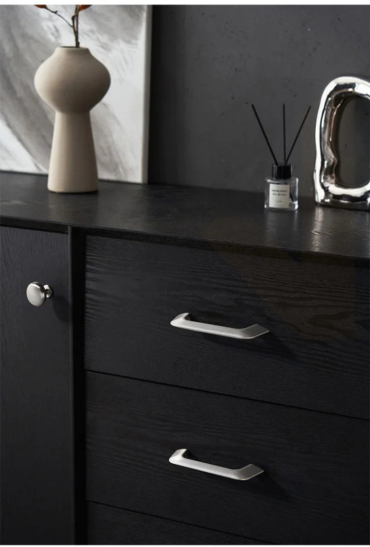 Nickel Brushed Kitchen Cabinet Pulls Silver Wardrobe Drawer Handles Zinc Alloy Single Hole Knobs Modern Furniture Door Handles
