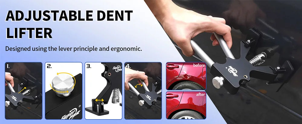 Super PDR Tool Kit, Professional Paintless Dent Repair Kit,Complete Auto Body Hail Dent Removal Tools with Glue Gun PDR Light