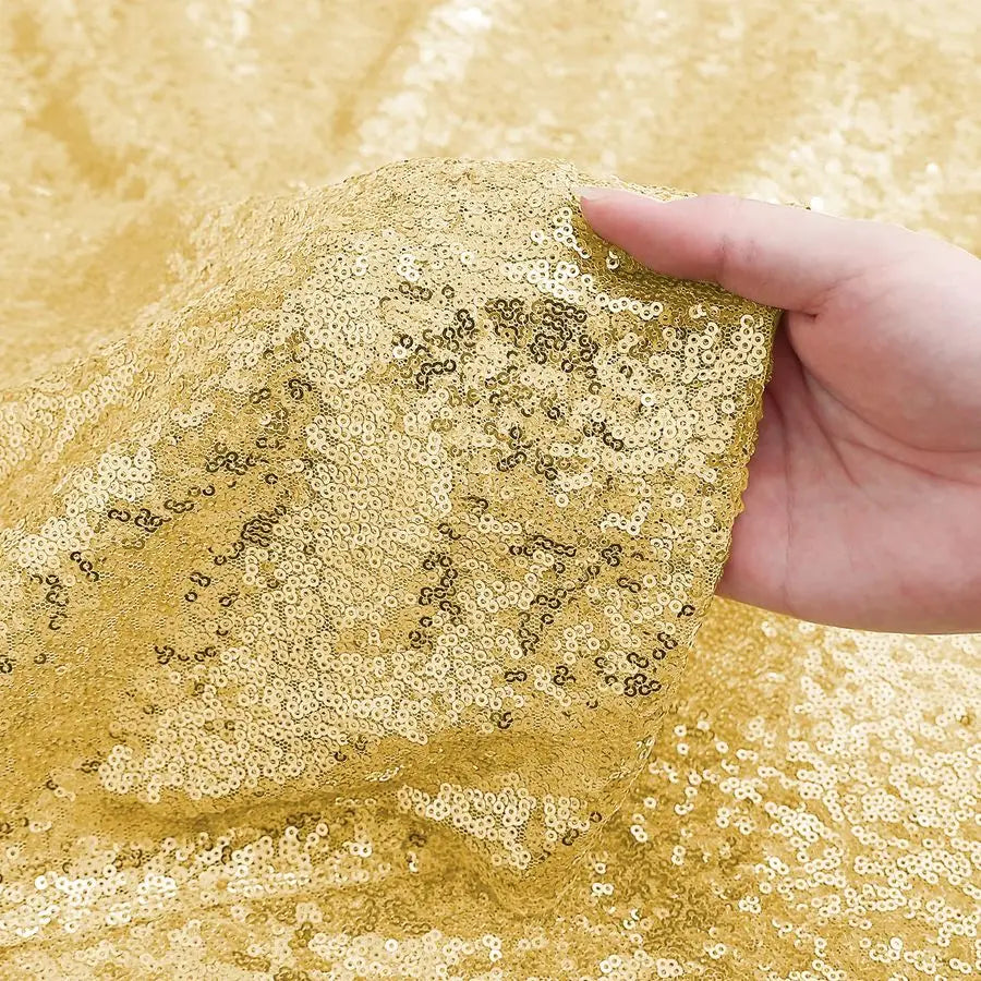 10 Packs 12 x 72 inches Sequin Table Runner, Glitter Gold Table Runner for Birthday Party Supplies Wedding Holiday Celebration E