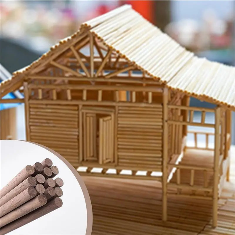 【COMELY】20 PCS Wooden Dowel Rods For Crafts Round Unfinished Walnut Dowel Rod Sticks Hardwood Sticks For DIY Crafting