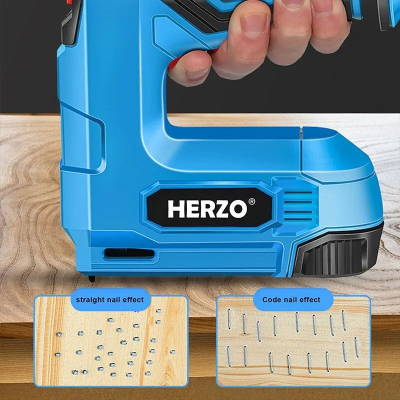 HERZO 3.7V Nail Gun Kit Cordless Portable Brad Nail Stapler Gun Tacker
