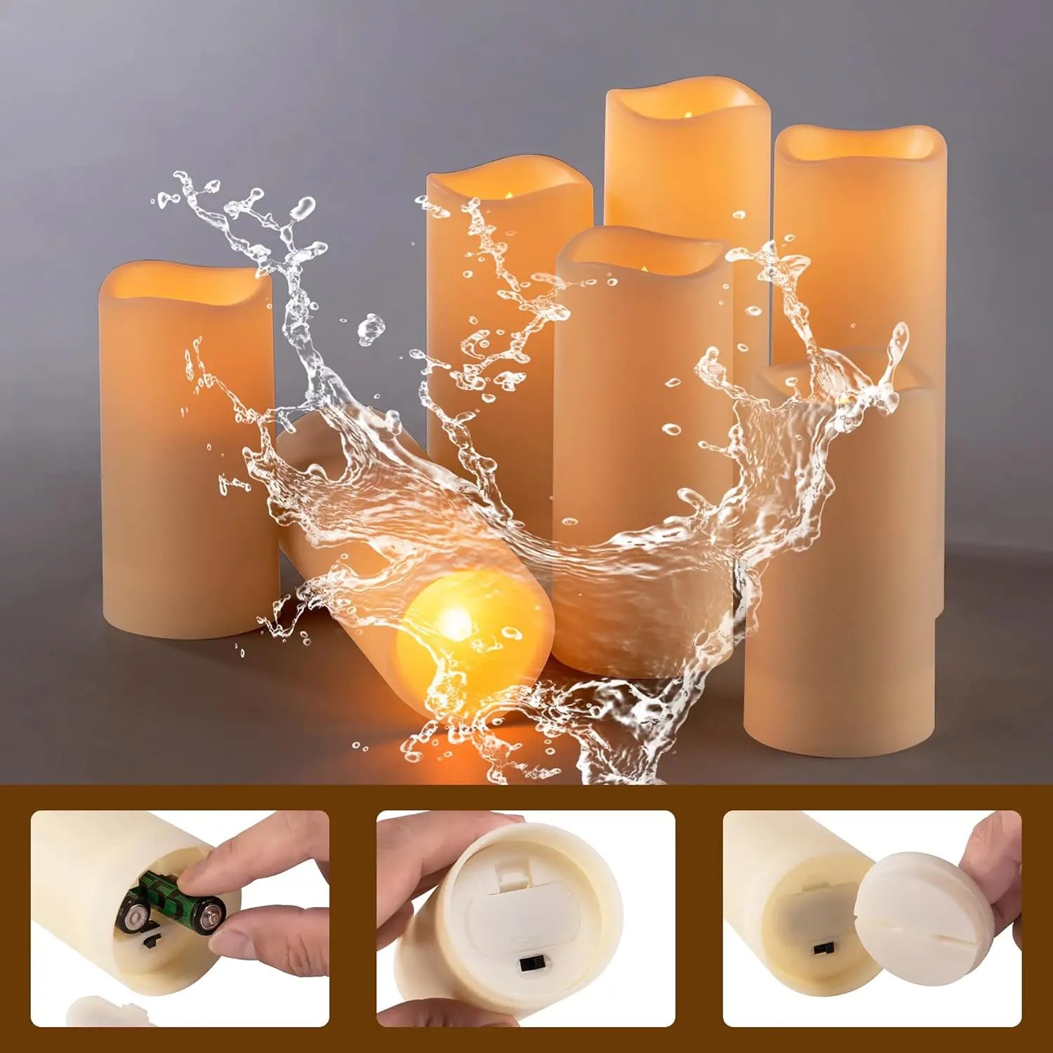 120 Pack Waterproof Flameless LED Candles with Remote and Timer for Outdoor, Home, Parties