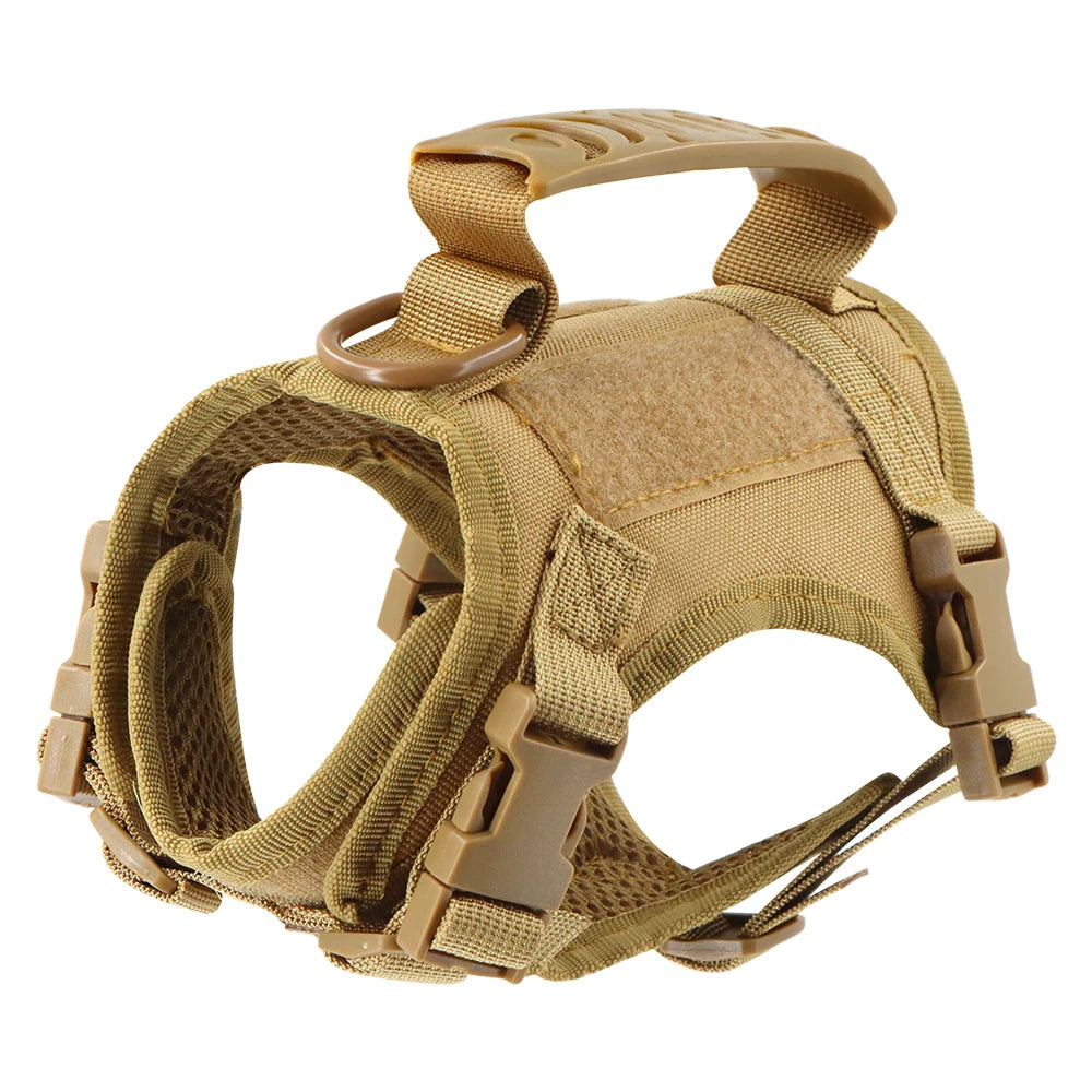 Tactical Cat Harness Leash with 9 Patches Small Dog Puppy Vest Straps with Handle Harnesses Training Adjustable Pet Accessories