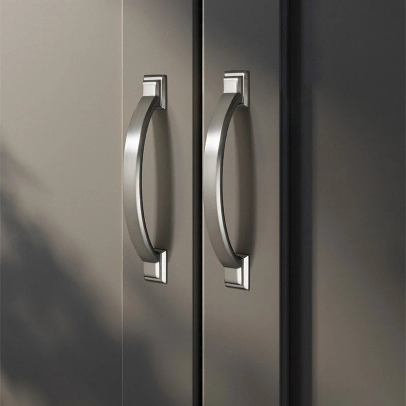 Nickel Brushed Kitchen Cabinet Pulls Silver Wardrobe Drawer Handles Zinc Alloy Single Hole Knobs Modern Furniture Door Handles